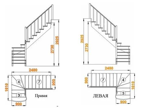 Лестница на чертеже