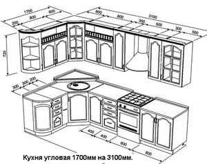 Современная угловая кухня