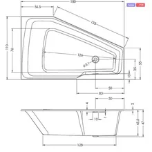 Riho Rething Space B116006005 180х110 L Акриловая ванна 180x110x47 см, Нидерланды - фото 1 - фото 2