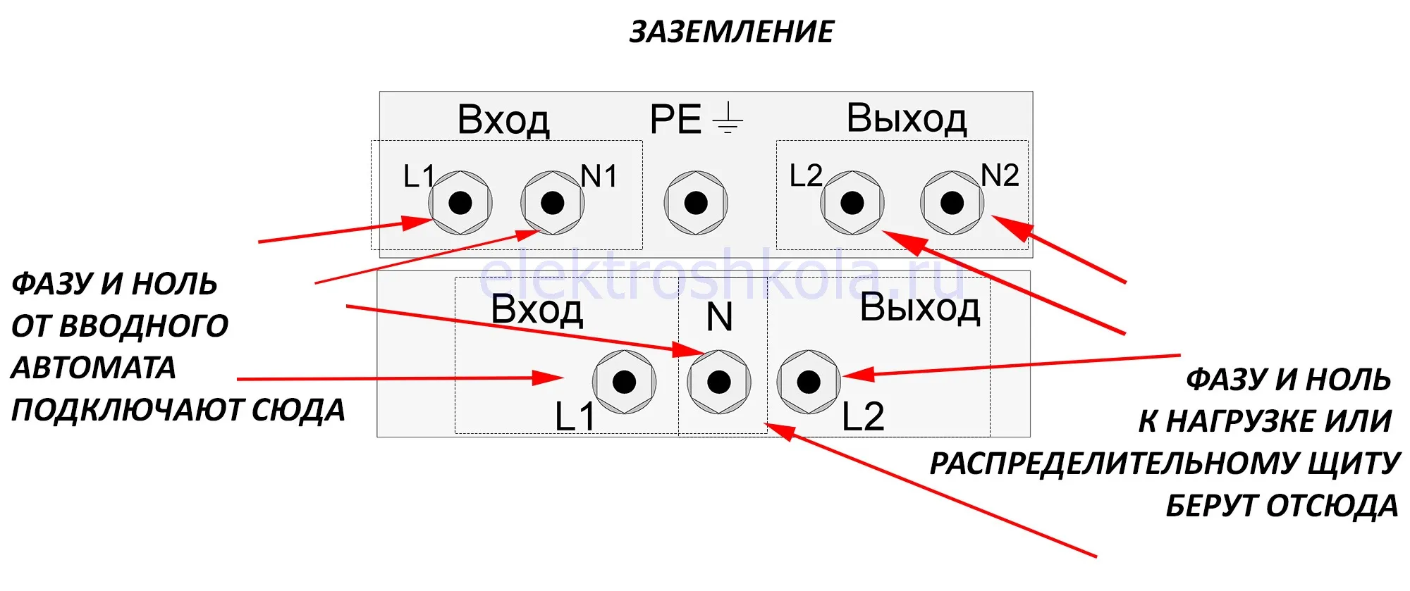 клеммы подключения стабилизатора напряжения