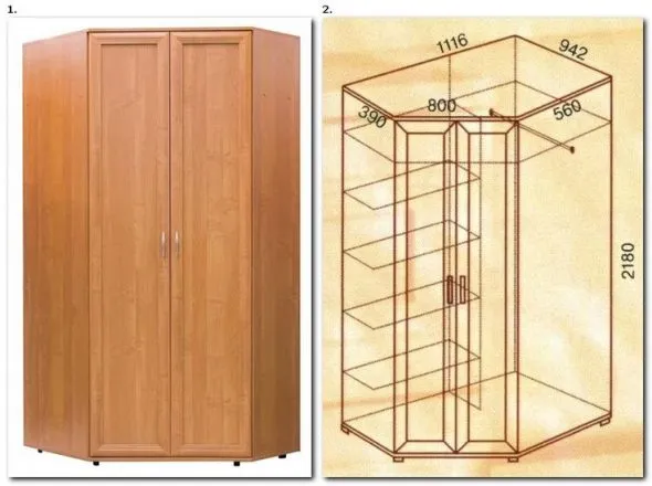 угловой распашной шкаф в спальню