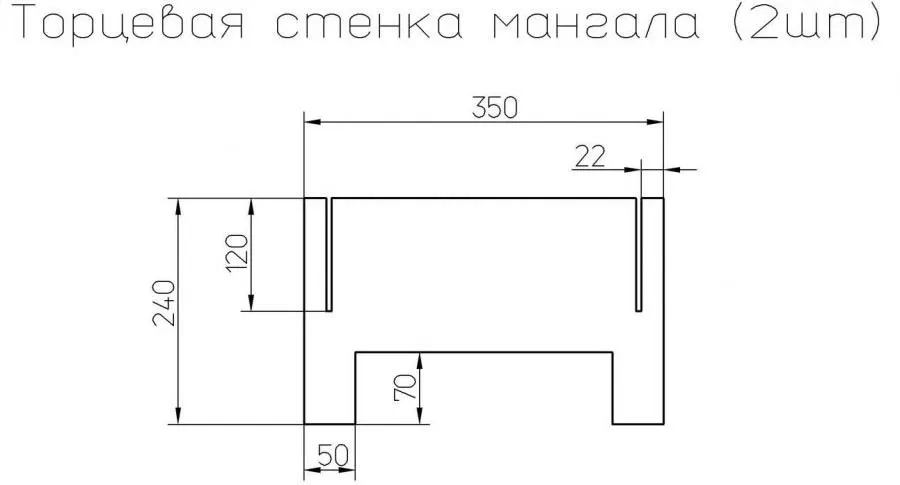 Рисунок торцевой стенки