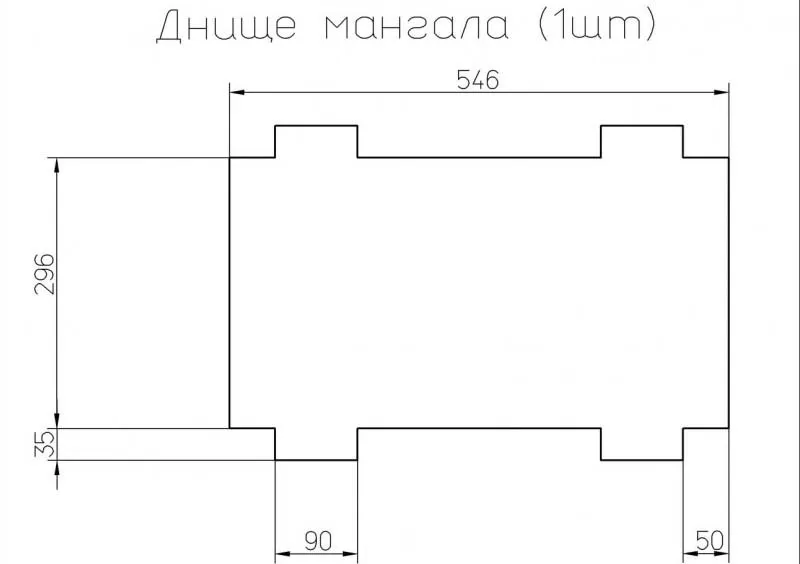  Рисунок днища мангала