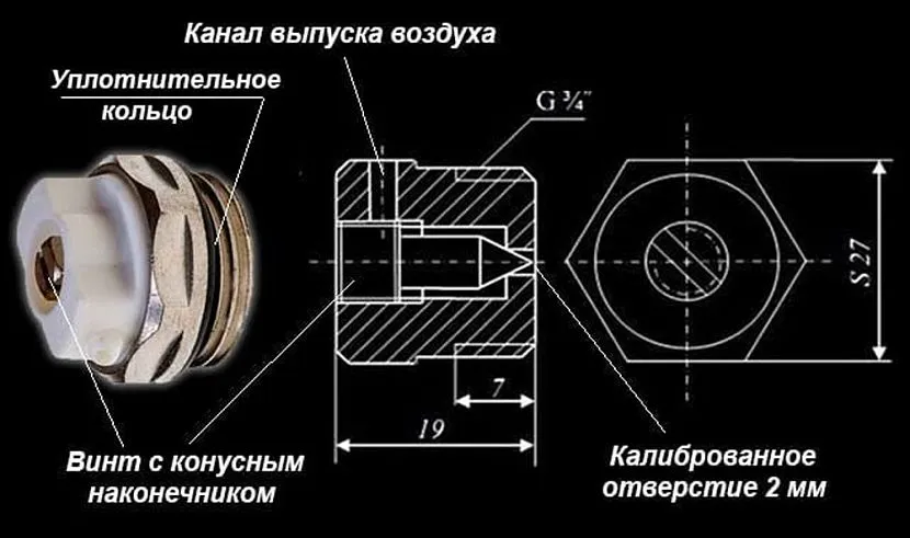 Схема клапана Маевского