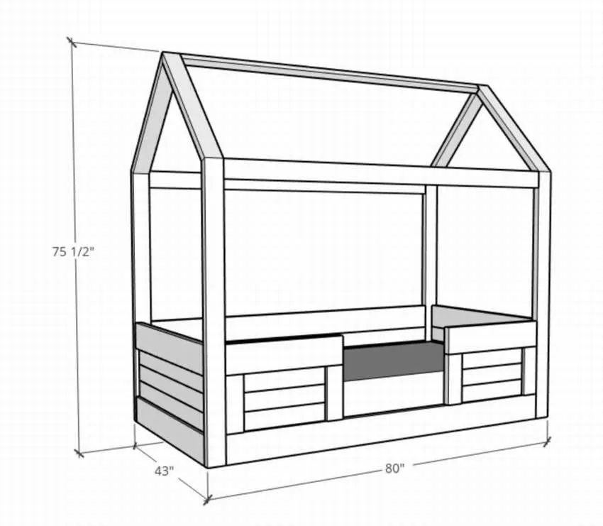 кровать детский домик из дерева своими руками с чертежами