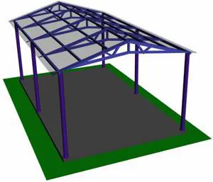 Схема каркаса двухскатного навеса