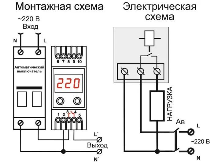 Схема включения реле напряжения «DigiTOP»