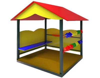 Детскую беседку можно оформить дополнительными развивающими элементами