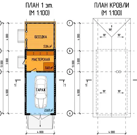 Проекты гаражей с хозблоком, подвалом и ...