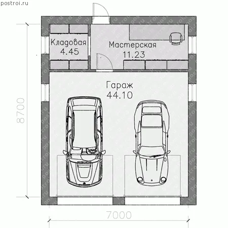 Гараж на 2 машины с хозблоком ...