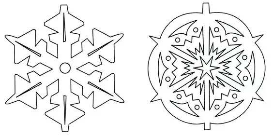 новогодний шаблон снежинок для окна для вырезания из бумаги 6