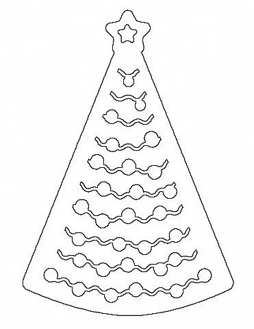 Новогодний шаблон елки для окна для вырезания 8