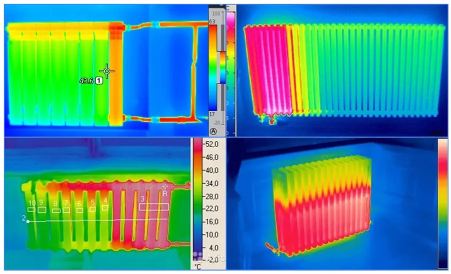Карта нагрева завоздушенных батарей с тепловизора