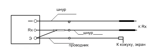 Рис №3. Схема присоединения мегаомметра