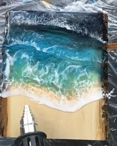 Awesome layering process! Epoxy resin pigment/dye is available on Amazon with 10-20% OFF code:DECORROM. Follow us for more daily inspiration. All credit to Jenna Desson/jdessartwork Painting Art Projects, Canvas Art Painting, Abstract Painting, Epoxy Resin Art, Diy Resin Crafts
