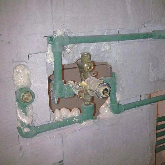 Соединение встраиваемого смесителя