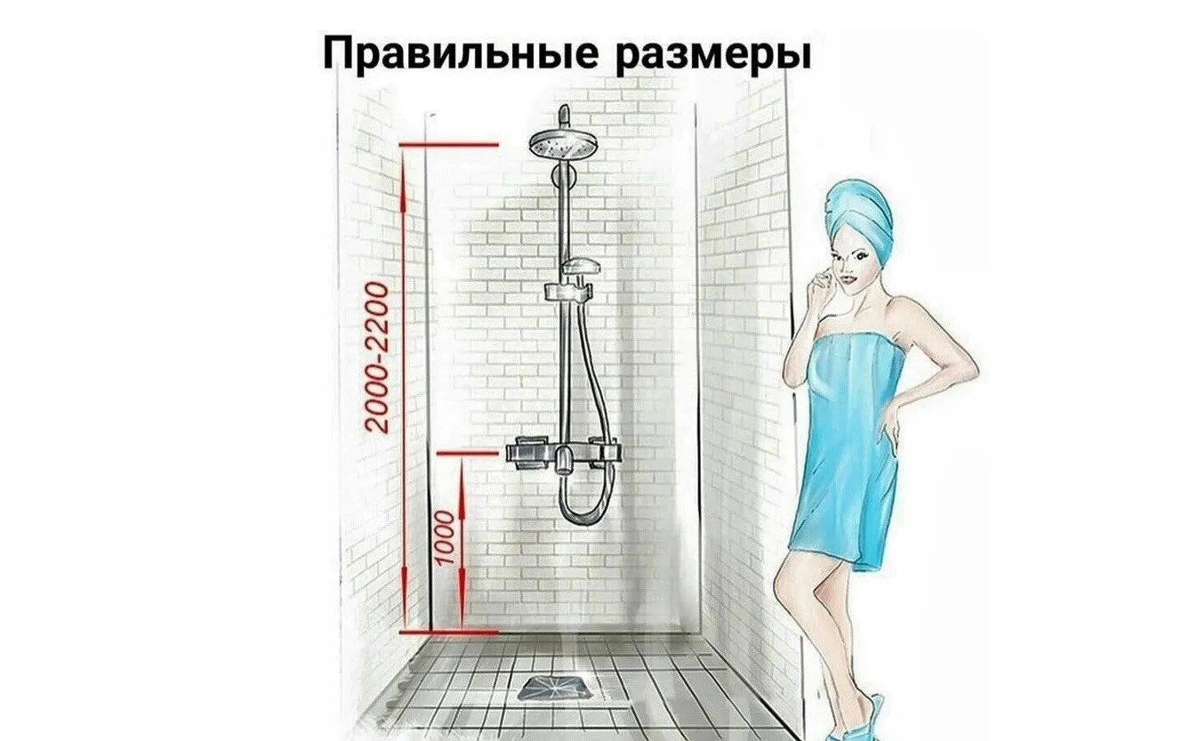 Высота смесителя для душа от пола