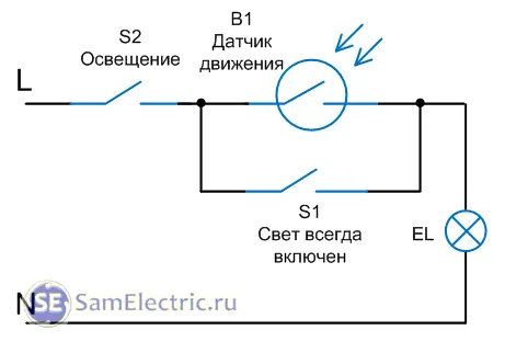 Датчик движения – схема включения с ...