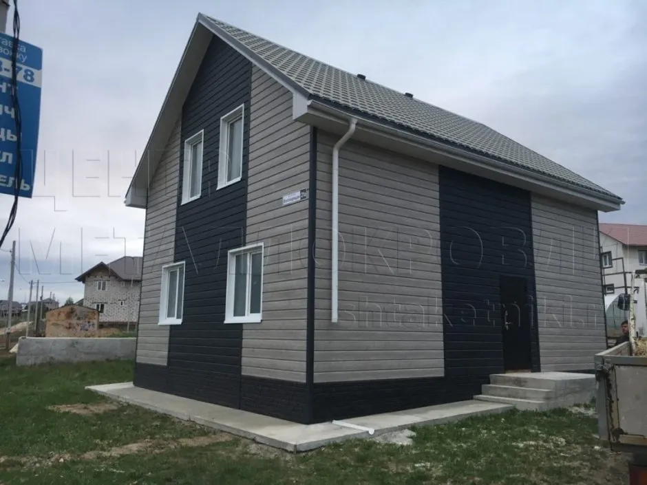 Евро брус металлосайдинг RAL 7024