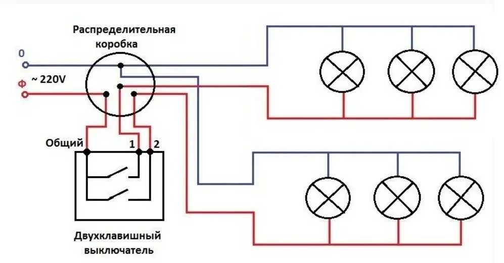 С выключателем на две клавиши