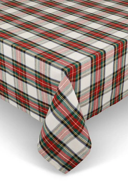 Скатерть с принтом Tartan White COINCASA - 0