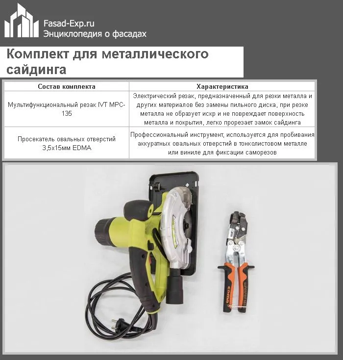 Комплект для металлического сайдинга