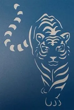 Tiger Stencil, Stencil Designs, Drawing Stencils, Tiger Silhouette, Silhouette Stencil, Kirigami, Image Chat