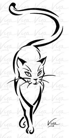 Cat Drawing, Line Drawing, Drawing Animals, New Tattoos, Cool Tattoos, Flame Tattoos, Cat Embroidery, Cat Tattoo Designs