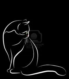 Cat Outline Tattoo, Love Wallpaper Backgrounds, Cat Wallpaper, Cats Art Drawing, Drawings, Black Background Painting, Cat Template, Black Cat Art