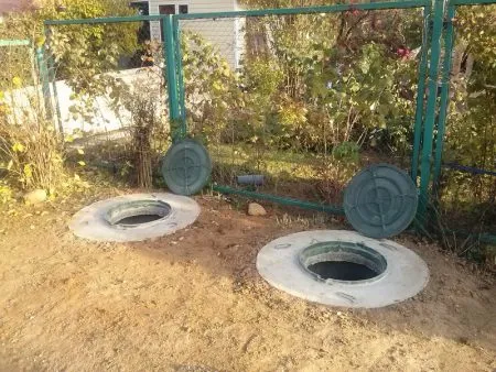 Готовый двухкамерный бетонный септик