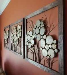 Wood slice art More Diy Wand, Diy Wood Projects, Woodworking Projects, Teds Woodworking, Wood Decor, Rustic Decor, Wood Slice Art Decor, Wood Slice Crafts, Wood Logs