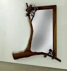 Decorative Mirror Collection, Unusual Mirror Stickers and Wall Mirrors Handmade Furniture, Handmade Home Decor, Unusual Mirrors, Decorative Mirrors, Hall Mirrors, Wooden Mirror Frame, Mirror Stickers, Branch Decor, Holz Diy