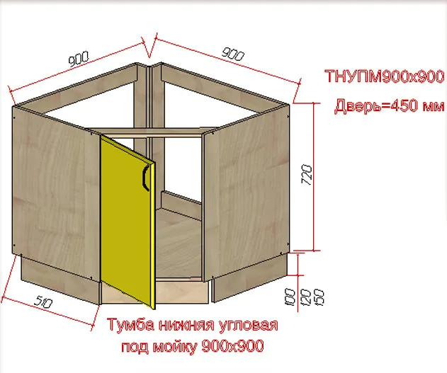 Угловая тумба под мойку для кухни ...