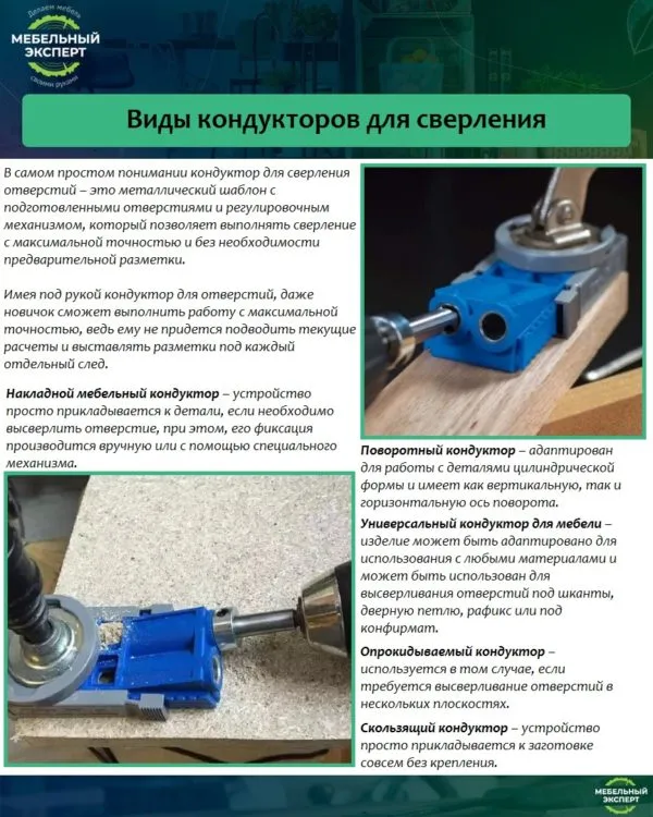 Виды кондукторов для сверления