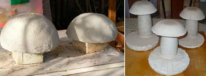 Грибы из гипса