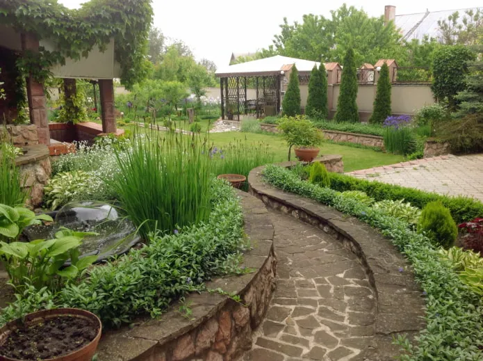 Сад, оформленный камнем Сад, оформленный камнем