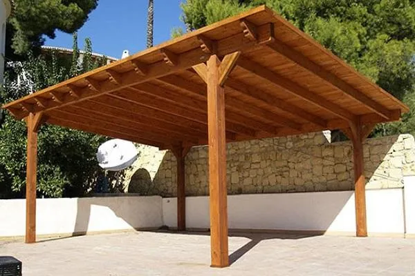 деревянный навес