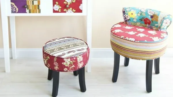 пуфик из старой табуретки