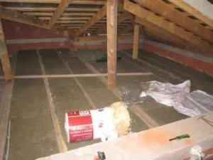 Утепление чердачного перекрытия мин.ватой