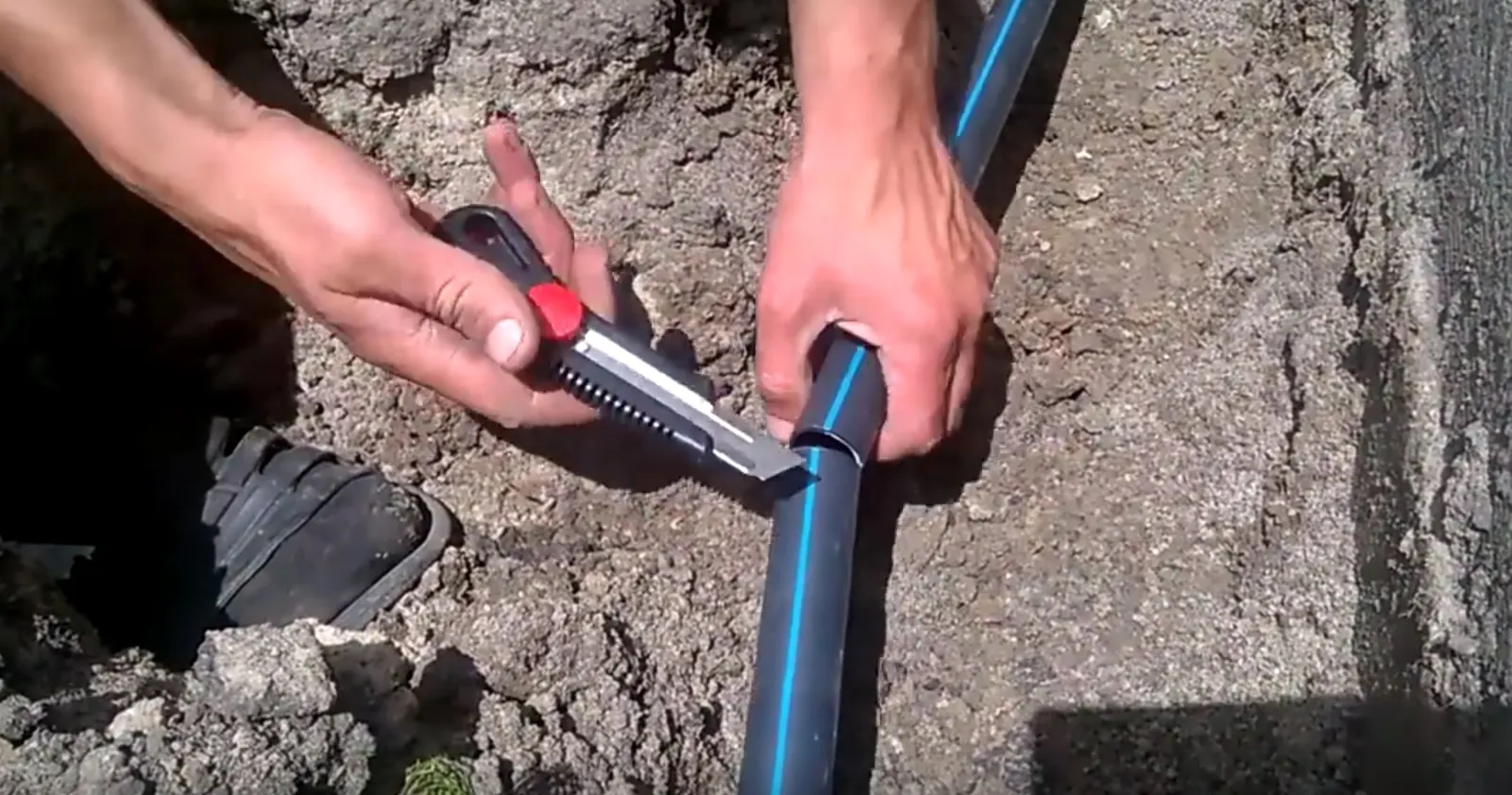 Резка магистральной трубы