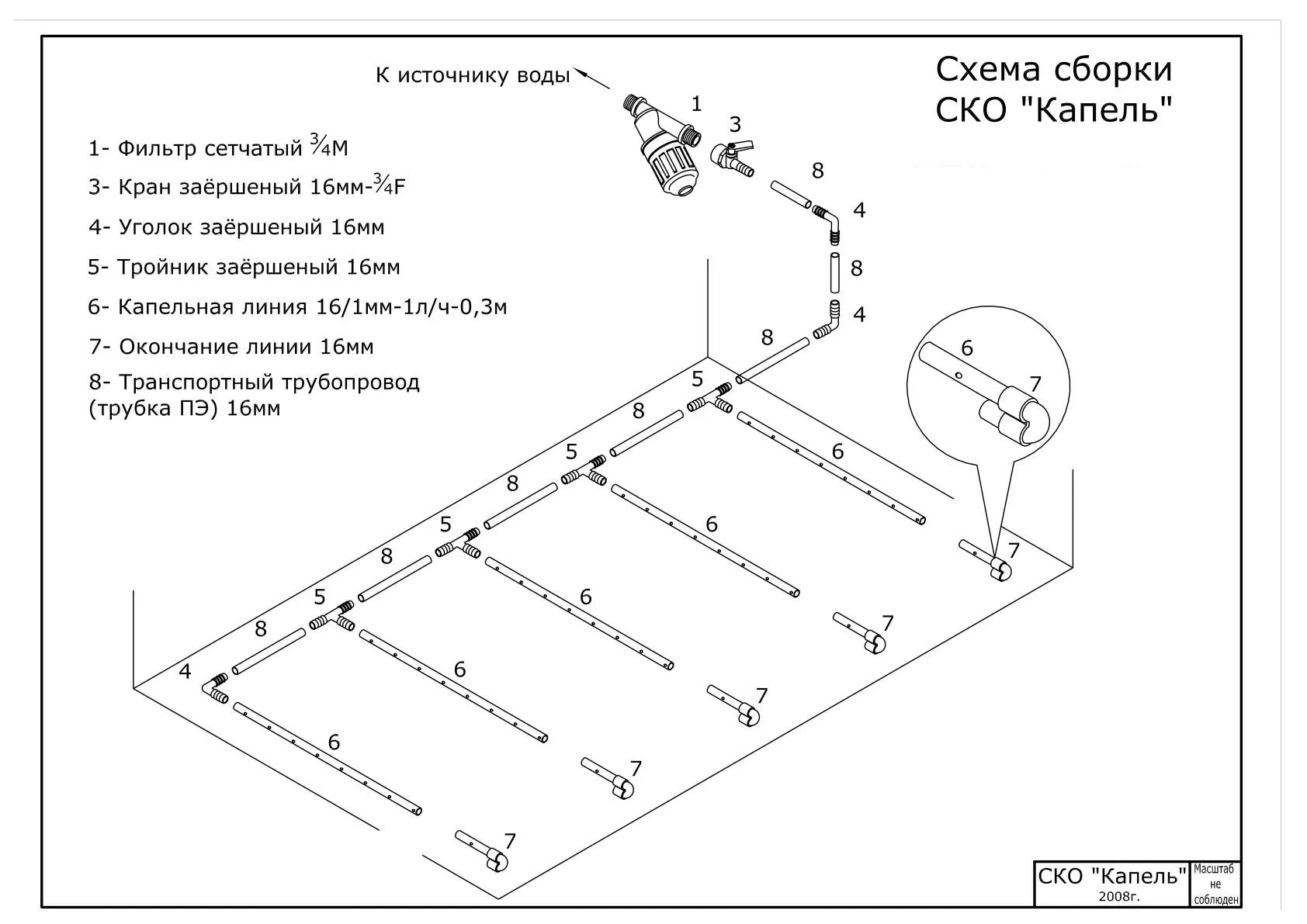 Схема сборки СКО Капель