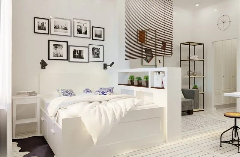 зонирование в однокомнатной квартире