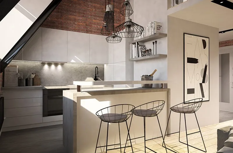 дизайн однокомнатной квартиры в стиле лофт