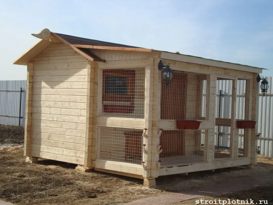Зимний курятник на 30 кур с закрытым ...