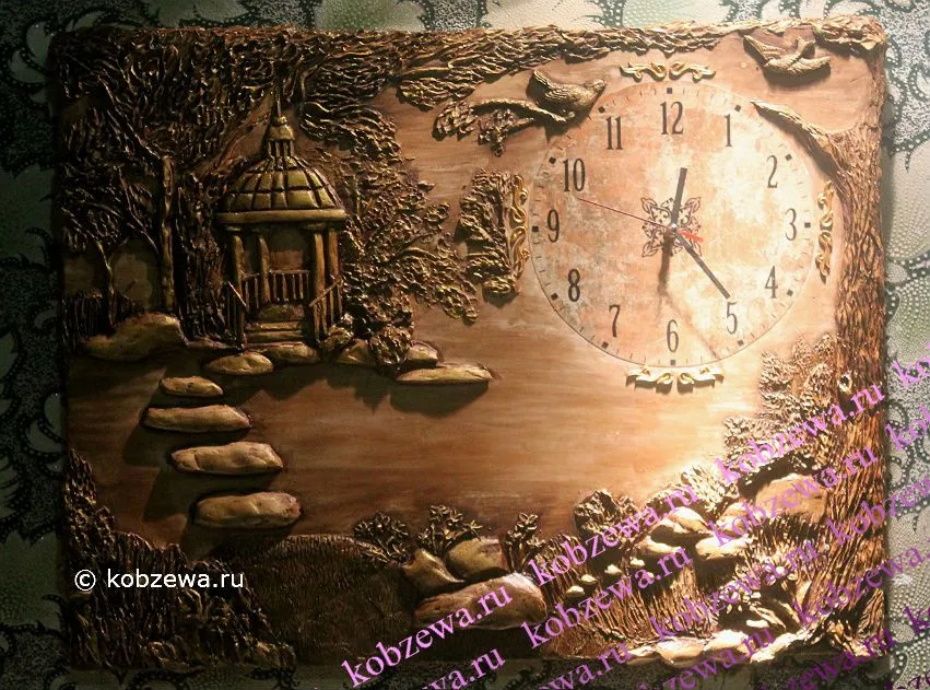 Часы с фреской | Арт-студия Натальи ...