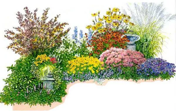 Цветник осенью