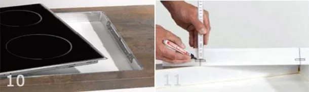 Как установить варочную панель, разметка места монтажа