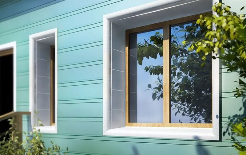 Оконные откосы отделанные сайдингом