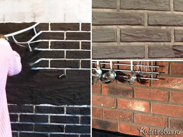 Имитация кирпичной стены своими руками ...
