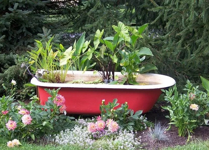 клумба из ванны